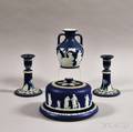 Five Wedgwood Dark Blue Jasper Items