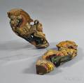 Pair of Polychrome Architectural Elements