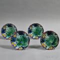 Set of Four Gustafsberg Majolica Leaf Plates