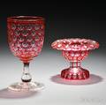 RubytoClear Glass Chalice and Compote