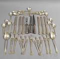 Group of R Wallace amp Sons Sterling Silver Monogrammed Concordpattern Flatware