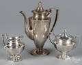 Sterling silver threepiece tea service