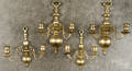 Four pairs of brass sconces
