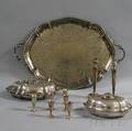 Twelve Sterling Silver and Silverplate Tableware Items