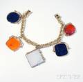 14kt Gold and Hardstone Fob Bracelet