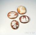 Four 9kt Gold Cameo Brooches