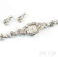 Ladys Hamilton Platinum and Diamond Wristwatch