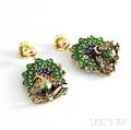 Enamel Peacock Earrings