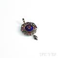 Antique Silver Enamel and Diamond Pendant
