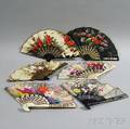 Six Floraldecorated Fans