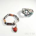 Two Scottish Sterling Silver and Hardstone Bracelets