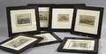 Eight Framed Mostly Handcolored Engravings of Boston