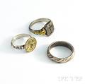Three Gentlemans Antique Silver Rings