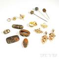 Miscellaneous Group of Antique Jewelry and Japanese Sword Furnishings