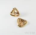 Pair of Vintage 14kt Bicolor Gold Clips