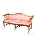 Federal Inlaid Mahogany Veneer Camelback Sofa