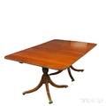 Federalstyle Carved Mahogany Doublepedestal Dining Table