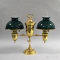 AA Vantine amp Co Brass Double Student Lamp