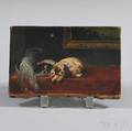 European School 19th Century Two Recumbent Spaniels