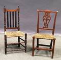 Two Country Rushseat Side Chairs