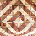Pieced Log Cabin Barn Raisingpattern Cotton Quilt