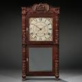 M amp E Blakeslee Carved Front Mahogany Clock