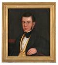 American School 19th Century Portrait of Thomas Leavitt of East Hingham and Wolfeboro New Hampshire