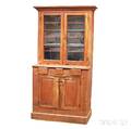 Redpainted Country Glazed Cupboard