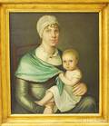 American School 19th Century Portrait of Mother and Child