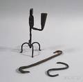 Wrought Iron Rush Light and Two Hooks