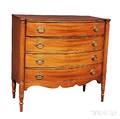 Federal Mahogany and Mahogany Veneer Bowfront Chest of Drawers