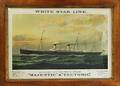 Framed White Star Line Majestic and Teutonic Advertising Print