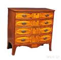 Federalstyle Inlaid Mahogany and Satinwood Veneer Bowfront Chest of Drawers