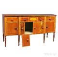 Federal Mahogany and Maple Veneer Sideboard