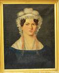American School 19th Century Portrait of a Lady with a Bonnet