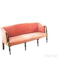 Federalstyle Inlaid Mahogany Sofa and a Stained Maple and Pine Low Post Bed