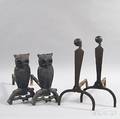 Two Pairs of Iron Andirons