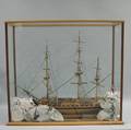 Cased Wooden Model of the English Frigate Ajax