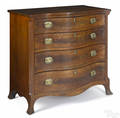 Federal walnut serpentine front chest of drawers ca 1800