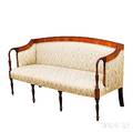 Federalstyle Carved and Inlaid Mahogany and Mahogany Veneer Sofa
