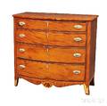 Federal Inlaid Mahogany and Mahogany Veneer Bowfront Chest of Drawers