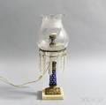 Cobalt Cuttoclear Glass Oil Lamp