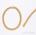 18kt Gold Braid Necklace and Bracelet