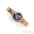 18kt Gold Amethyst and Diamond Bracelet