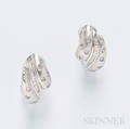 18kt White Gold and Diamond Earclips