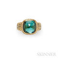 18kt Gold and Green Tourmaline Ring Alex Sepkus