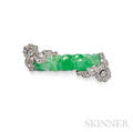 Jade and Diamond Brooch
