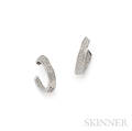 Platinum and Diamond Hoop Earrings Oscar Heyman