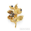 18kt Gold Sapphire and Diamond Chestnut Brooch Tiffany amp Co