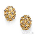 18kt Gold and Diamond Earclips